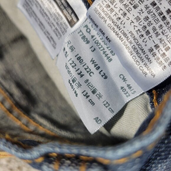 Levis 550 Jeans Mens 48x29 Relaxed Fit Straight Dark Wash Denim - Picture 2 of 6